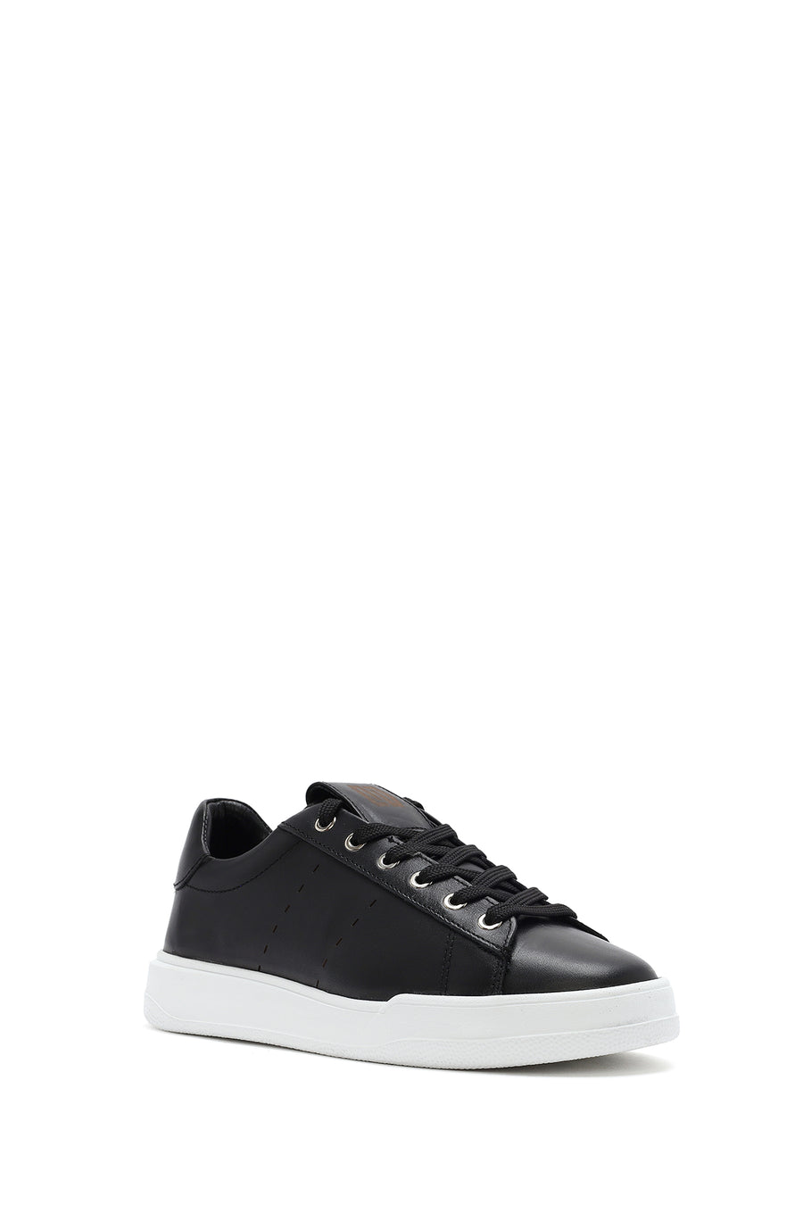 Men's Black Lace-up Leather Sneaker