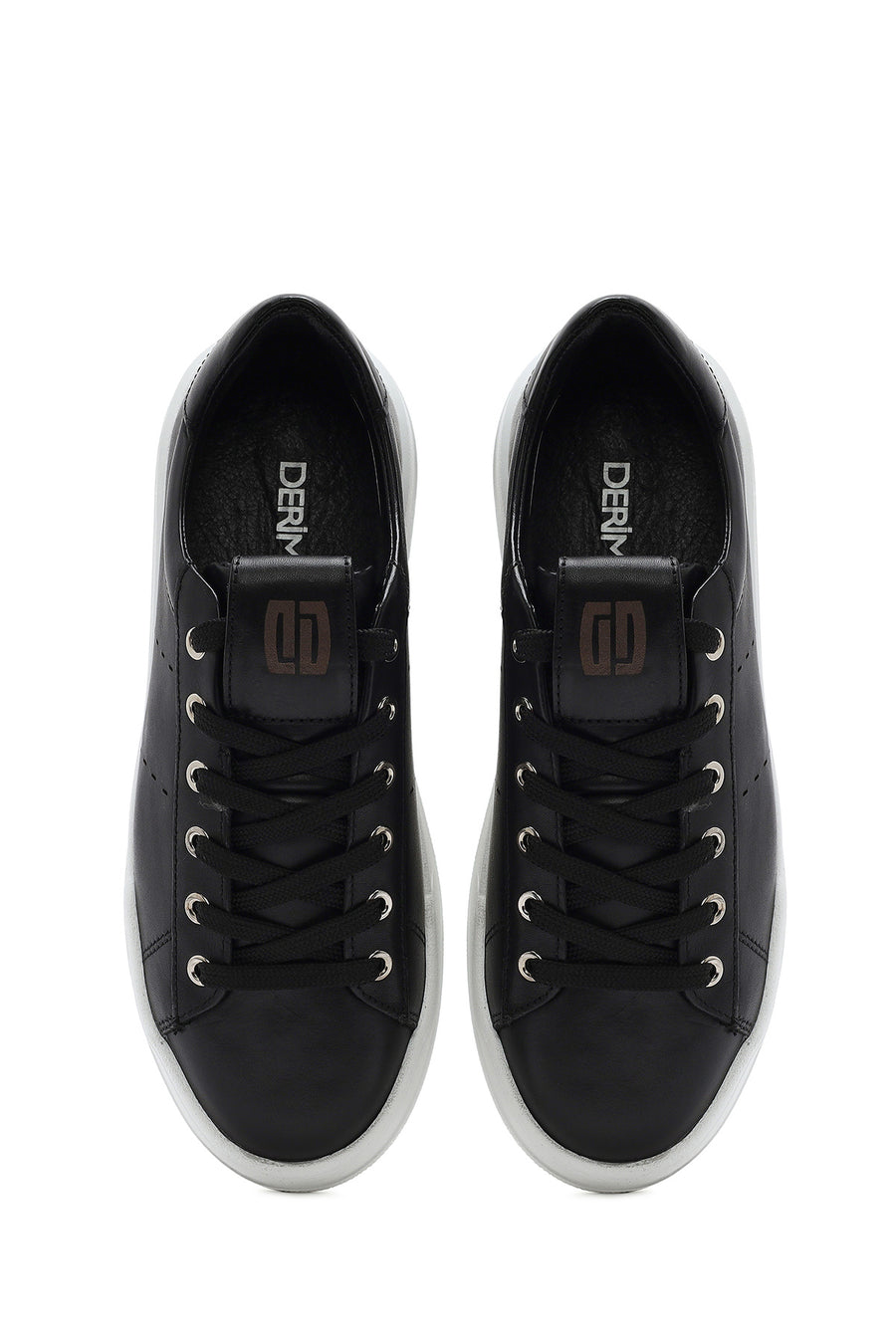 Men's Black Lace-up Leather Sneaker