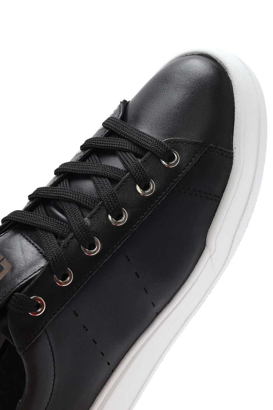 Men's Black Lace-up Leather Sneaker
