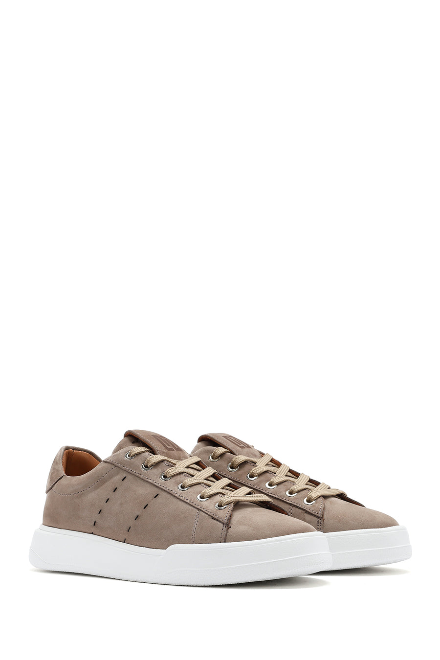 Men's Mink Lace-Up Nubuck Leather Sneaker