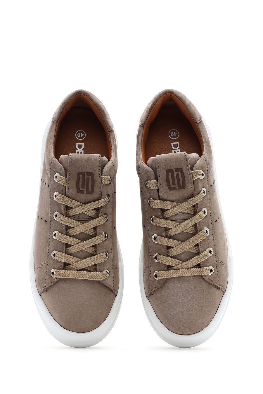 Men's Mink Lace-Up Nubuck Leather Sneaker