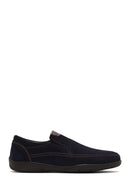 Men's Navy Blue Nubuck Leather Casual Loafer | Derimod