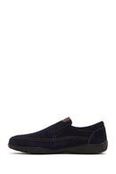 Men's Navy Blue Nubuck Leather Casual Loafer | Derimod