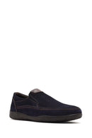 Men's Navy Blue Nubuck Leather Casual Loafer | Derimod