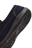 Men's Navy Blue Nubuck Leather Casual Loafer | Derimod