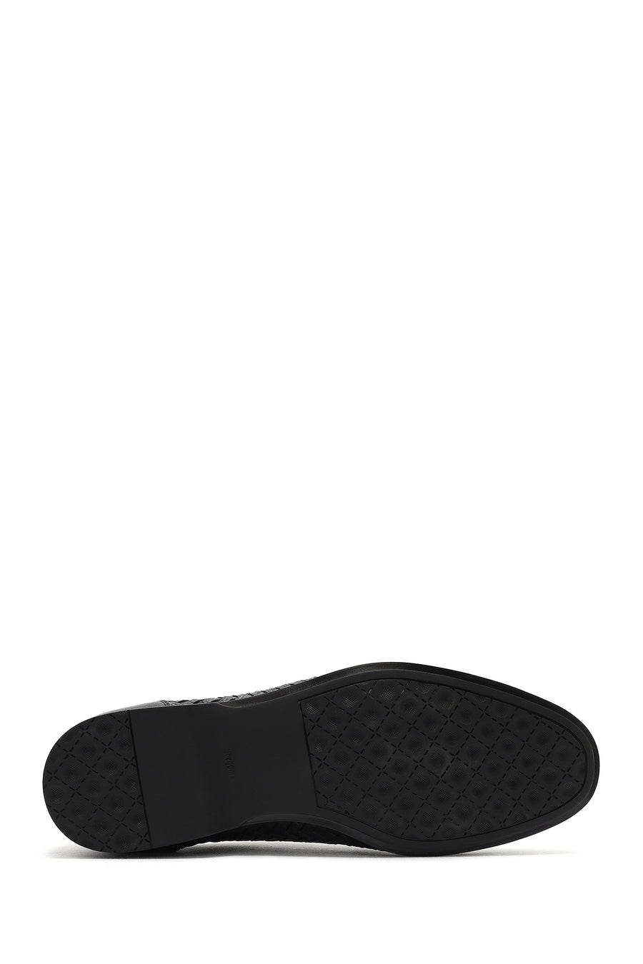 Men's Black Braided Lace-Up Leather Casual Shoes