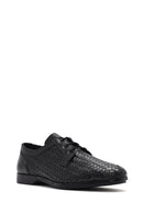 Men's Black Braided Lace-Up Leather Casual Shoes | Derimod