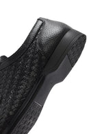 Men's Black Braided Lace-Up Leather Casual Shoes | Derimod