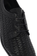 Men's Black Braided Lace-Up Leather Casual Shoes | Derimod