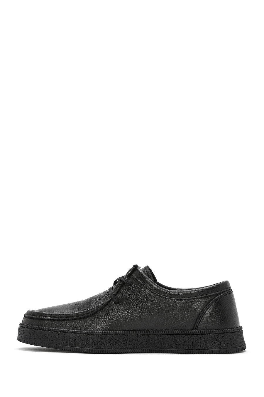 Men's Black Lace-up Leather Casual Shoes