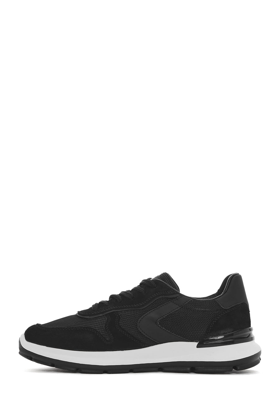 Men's Black Lace-up Leather Sneaker