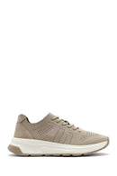 Men's Beige Lace-Up Nubuck Leather Sneaker | Derimod
