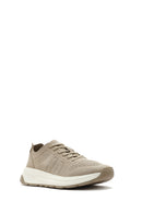 Men's Beige Lace-Up Nubuck Leather Sneaker | Derimod