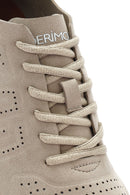Men's Beige Lace-Up Nubuck Leather Sneaker | Derimod