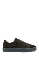 Men's Khaki Lace-Up Suede Leather Sneakers | Derimod