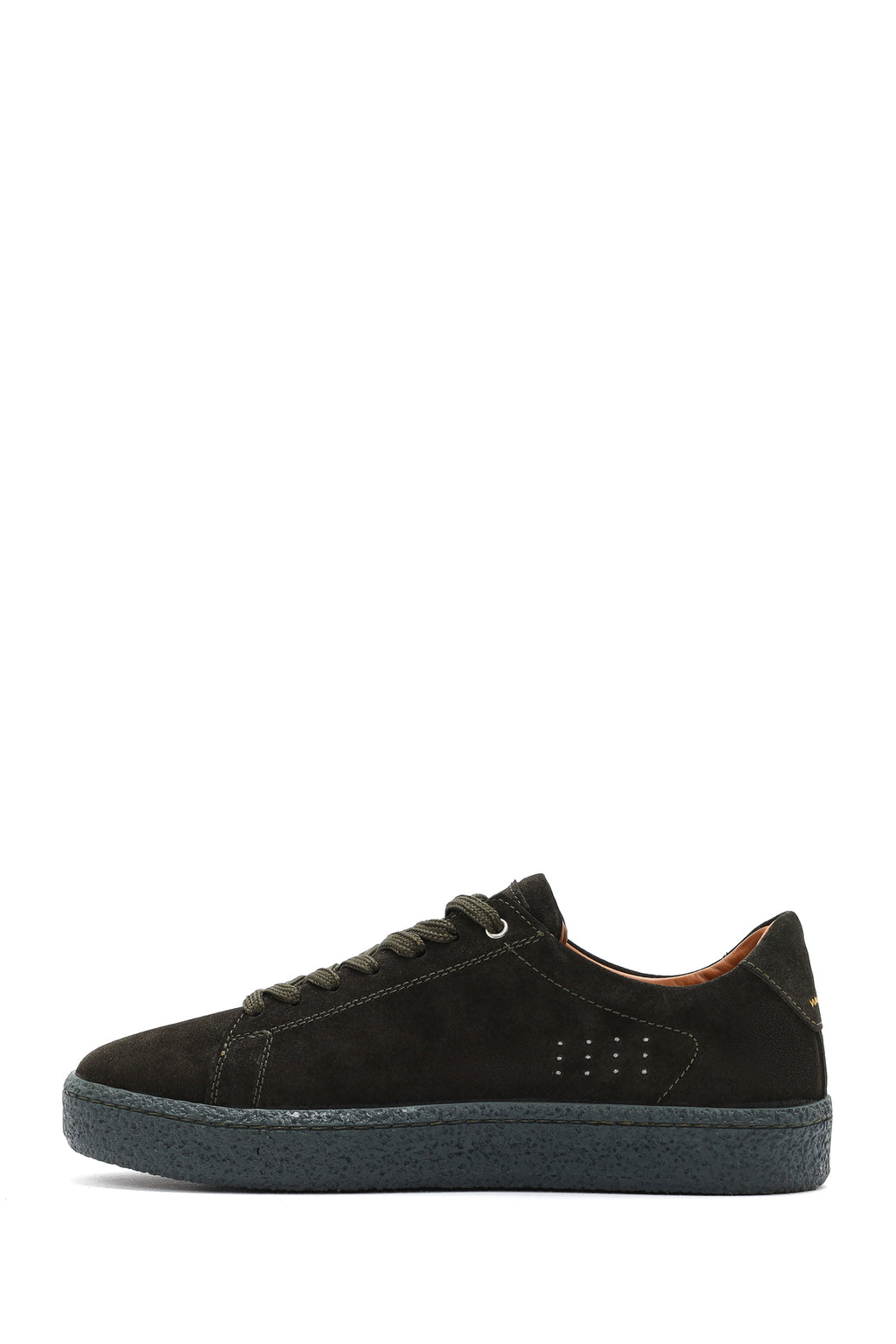 Erkek Haki Bağcıklı Süet Deri Sneaker