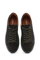 Men's Khaki Lace-Up Suede Leather Sneakers | Derimod