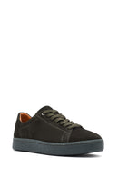Men's Khaki Lace-Up Suede Leather Sneakers | Derimod