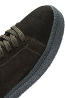 Men's Khaki Lace-Up Suede Leather Sneakers | Derimod