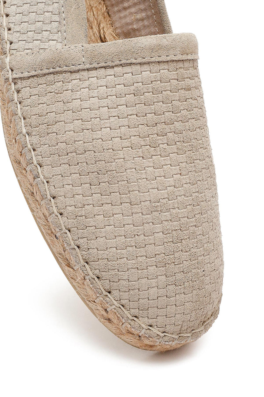 Men's Beige Suede Leather Espadrilles