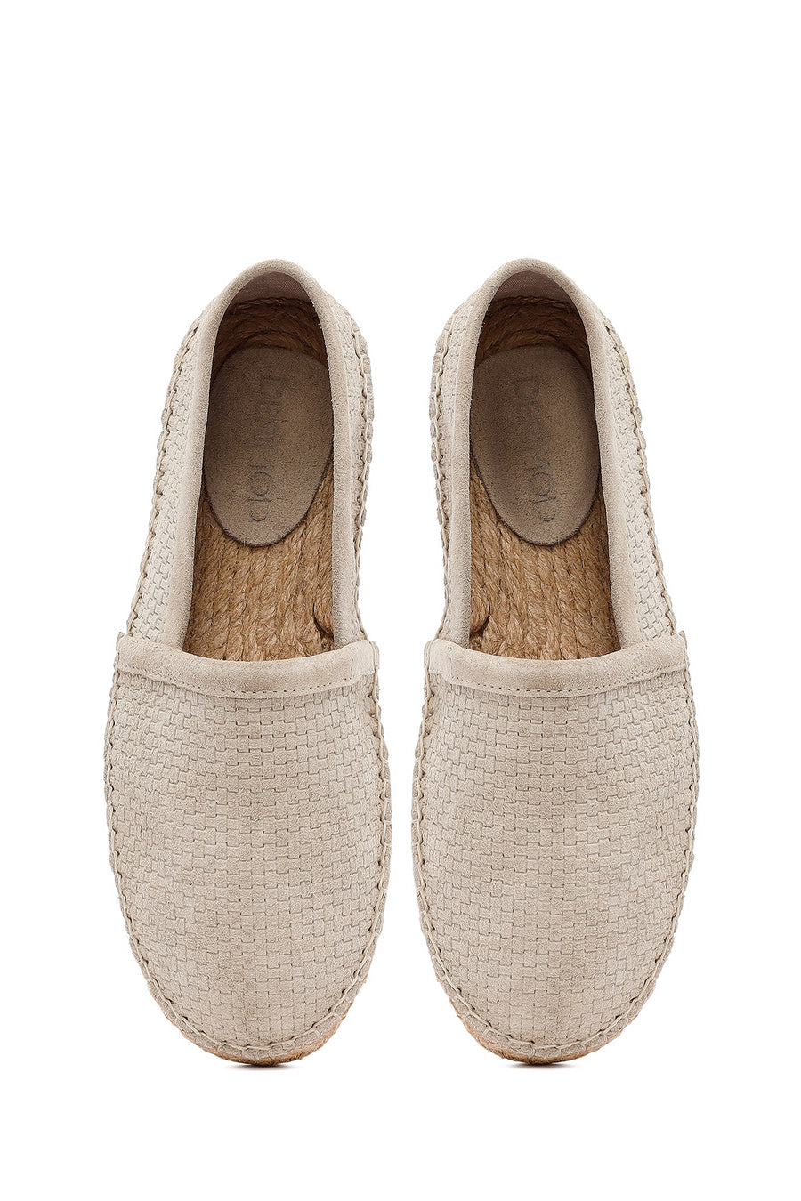 Men's Beige Suede Leather Espadrilles
