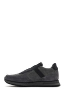 Men's Gray Lace-Up Leather Casual Sneaker | Derimod