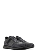 Men's Gray Lace-Up Leather Casual Sneaker | Derimod
