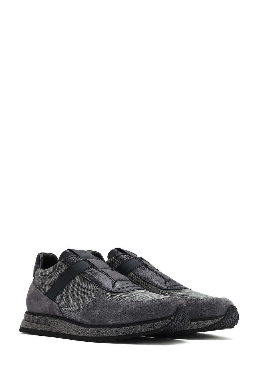 Men's Gray Lace-Up Leather Casual Sneaker