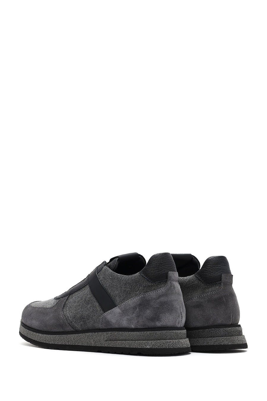 Men's Gray Lace-Up Leather Casual Sneaker