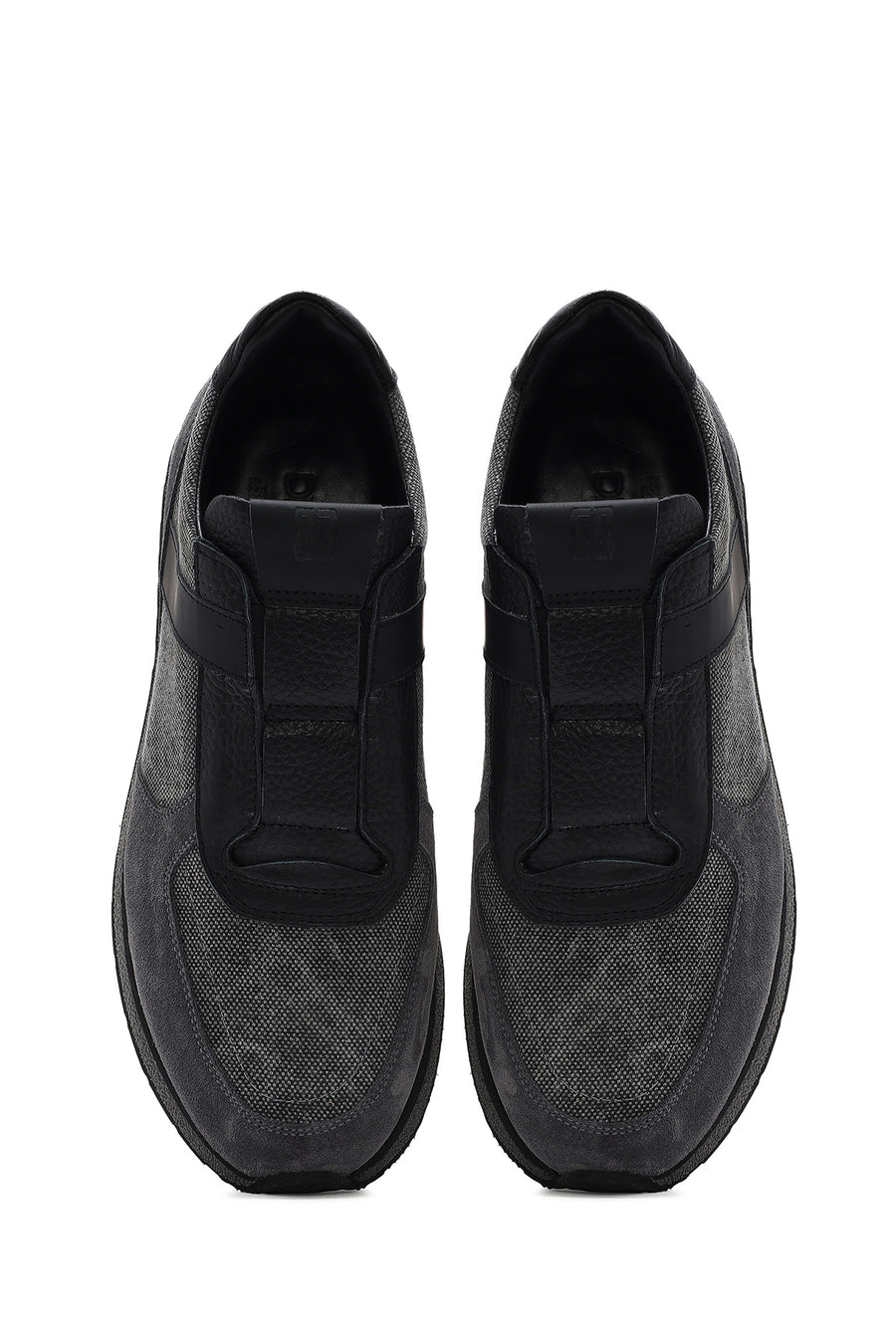 Men's Gray Lace-Up Leather Casual Sneaker