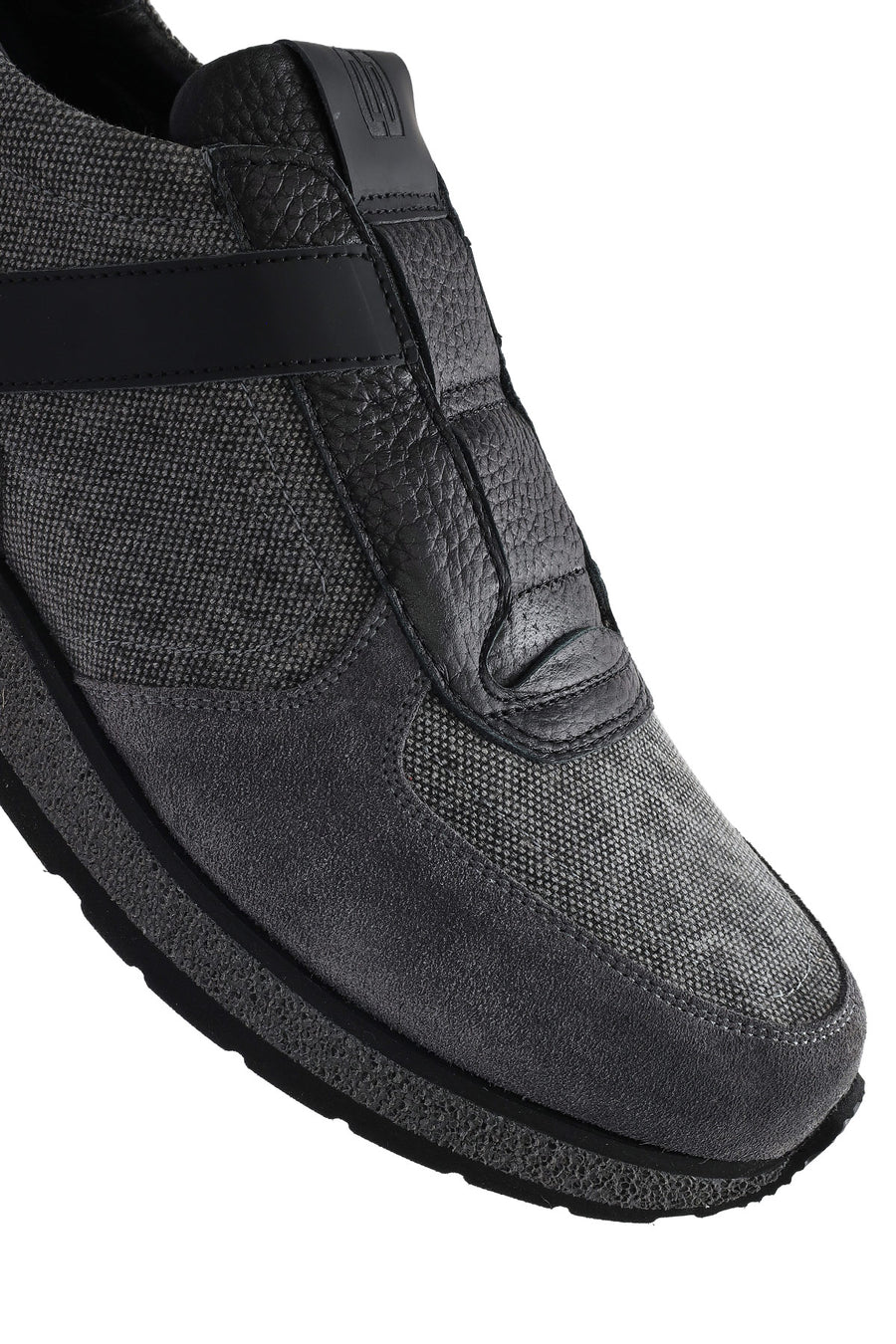 Men's Gray Lace-Up Leather Casual Sneaker