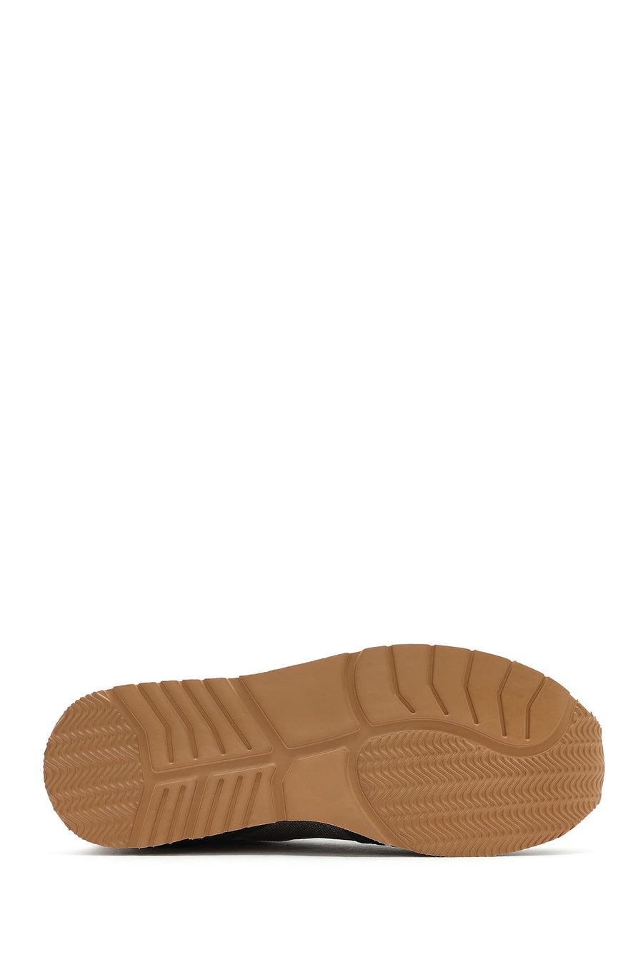 Men's Khaki Lace-Up Leather Casual Sneakers