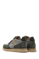 Men's Khaki Lace-Up Leather Casual Sneakers | Derimod