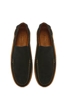 Men's Black Nubuck Leather Casual Loafer | Derimod