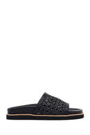 Woman Black Knitted Slippers | Derimod