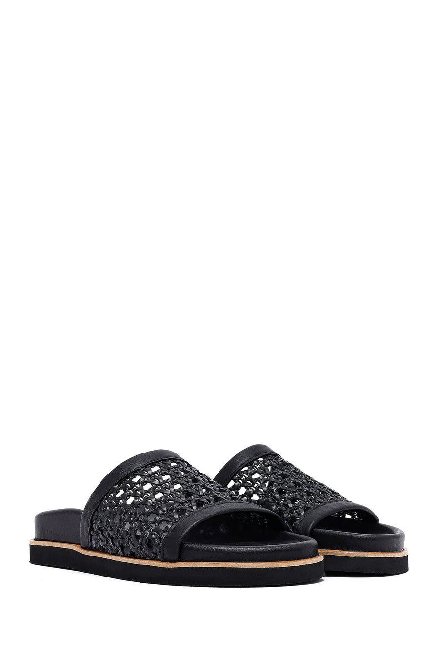 Woman Black Knitted Slippers