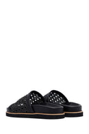 Woman Black Knitted Slippers | Derimod
