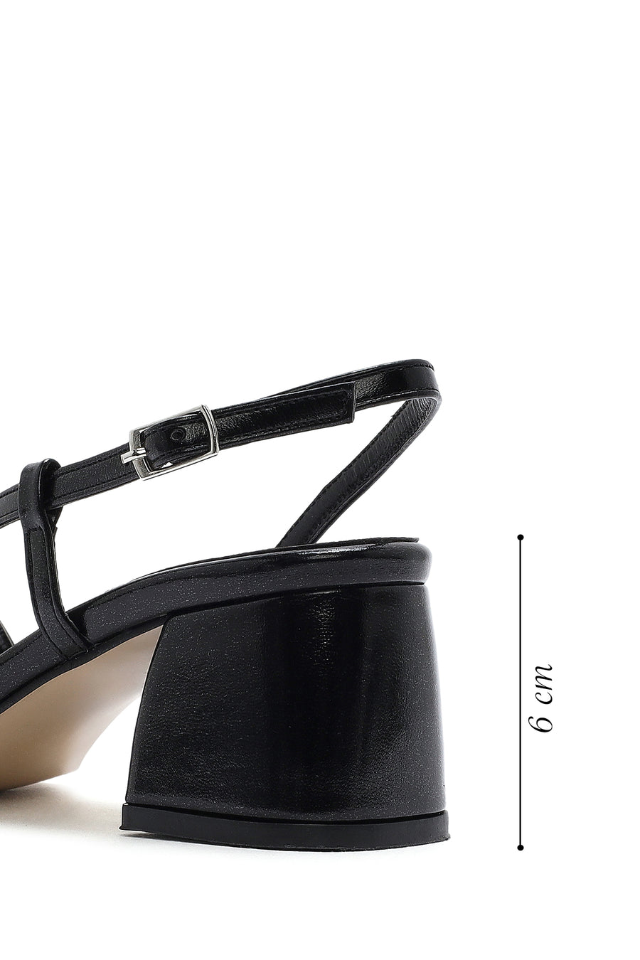 Women's Black Ankle Strap Low Heeled Sandals