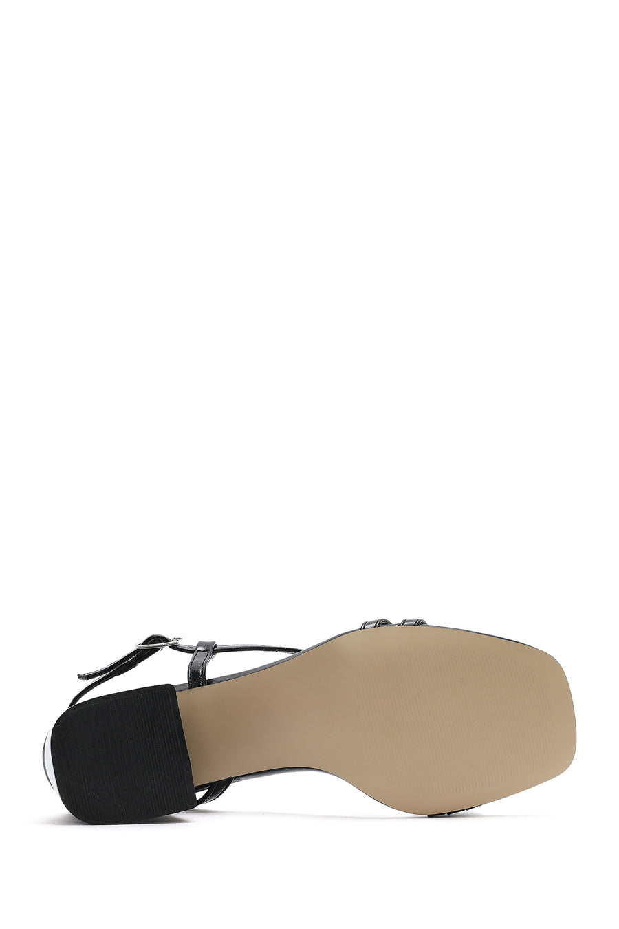 Women's Black Ankle Strap Low Heeled Sandals