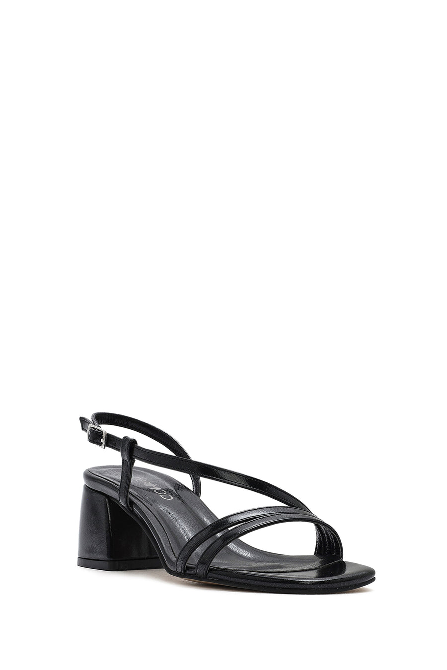 Women's Black Ankle Strap Low Heeled Sandals