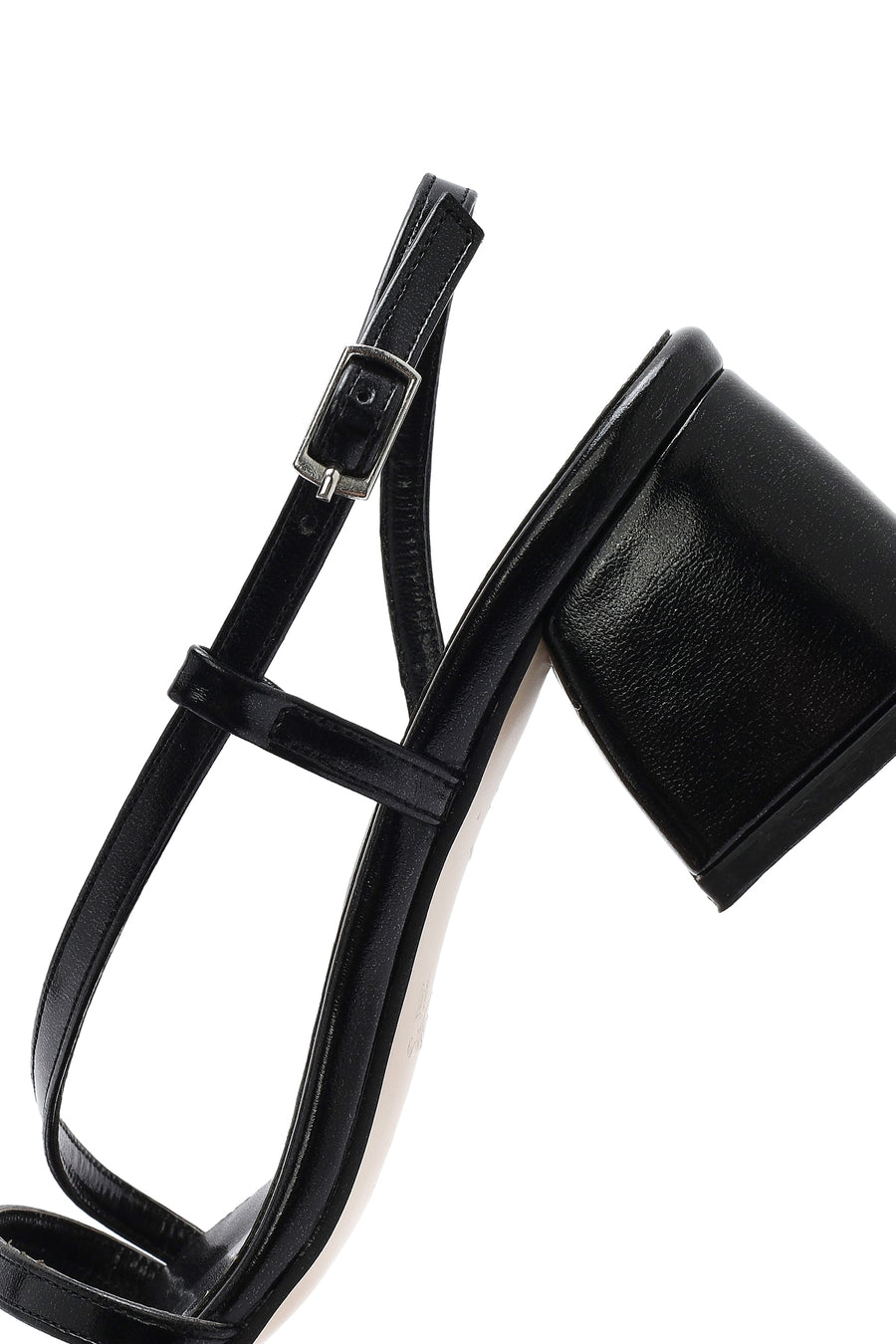 Women's Black Ankle Strap Low Heeled Sandals