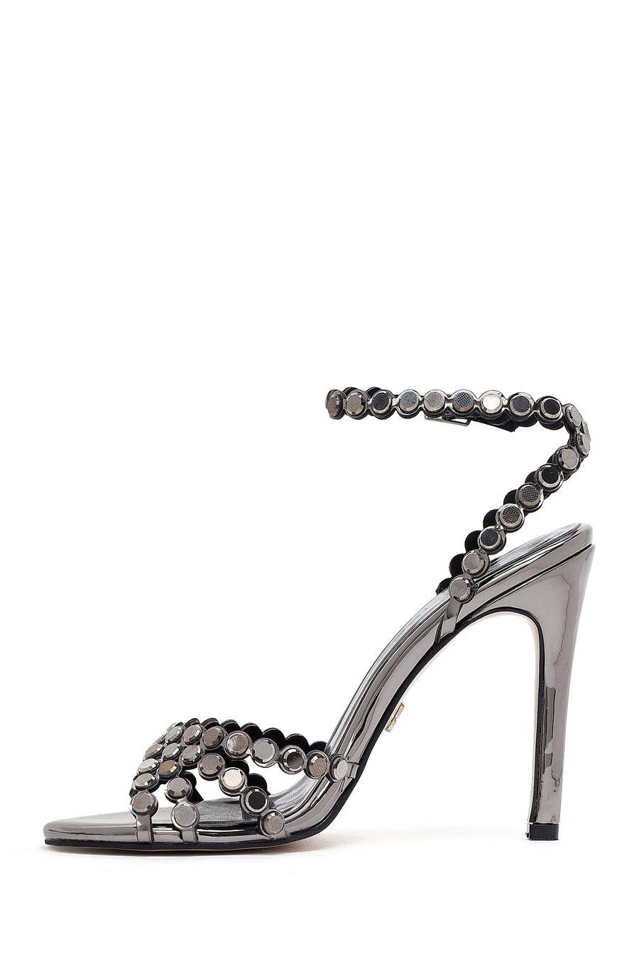 Women's Grey Stone High Thin Heel Sandals
