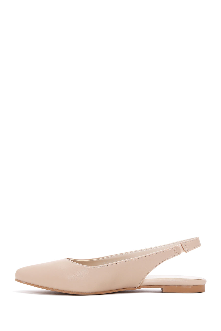 Women's Beige Open-Back Ballerinas