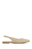 Women's Cream Open Back Ballerinas | Derimod