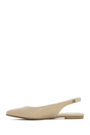Women's Cream Open Back Ballerinas | Derimod