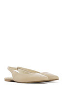Women's Cream Open Back Ballerinas | Derimod