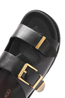 Women's Black Buckled Slippers | Derimod