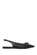 Women's Black Open Back Classic Ballerinas | Derimod