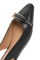Women's Black Open Back Classic Ballerinas | Derimod
