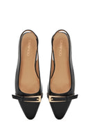 Women's Black Open Back Classic Ballerinas | Derimod